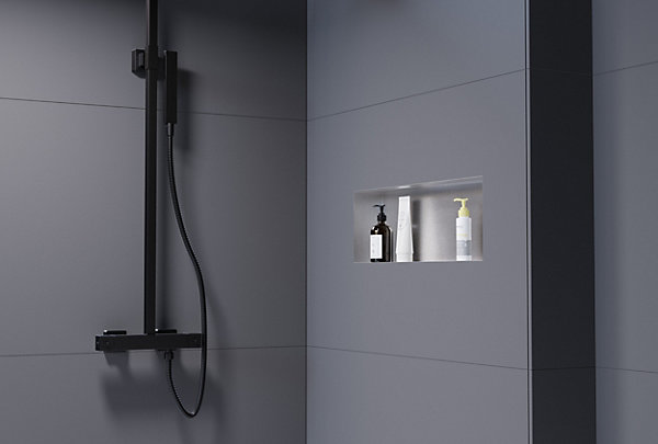 Niche murale de douche, étagère encastrable douche acier inox sans cadre - 20x60x10cm - NT206010X Acier brossé