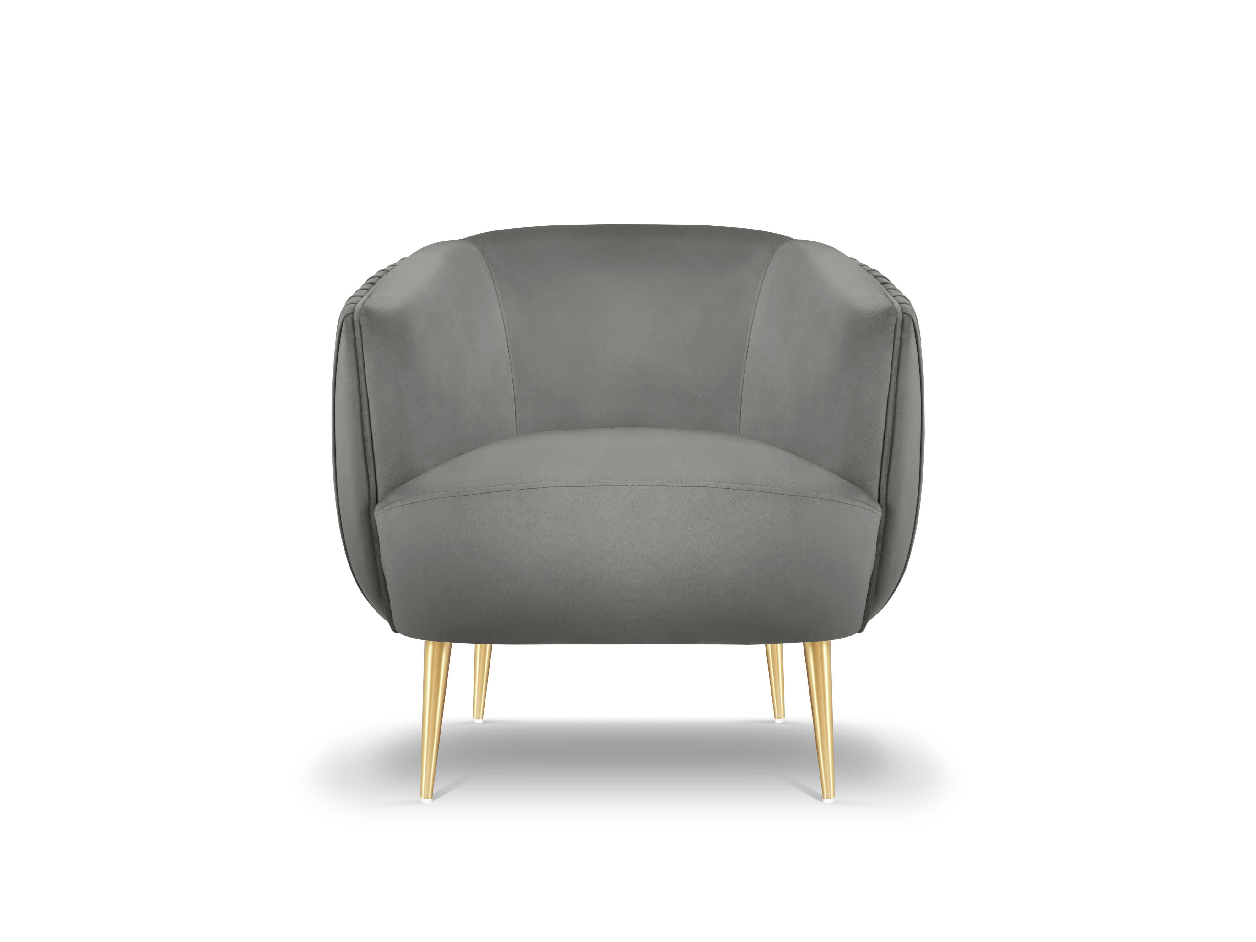 MOSS - Fauteuil en velours gris foncé