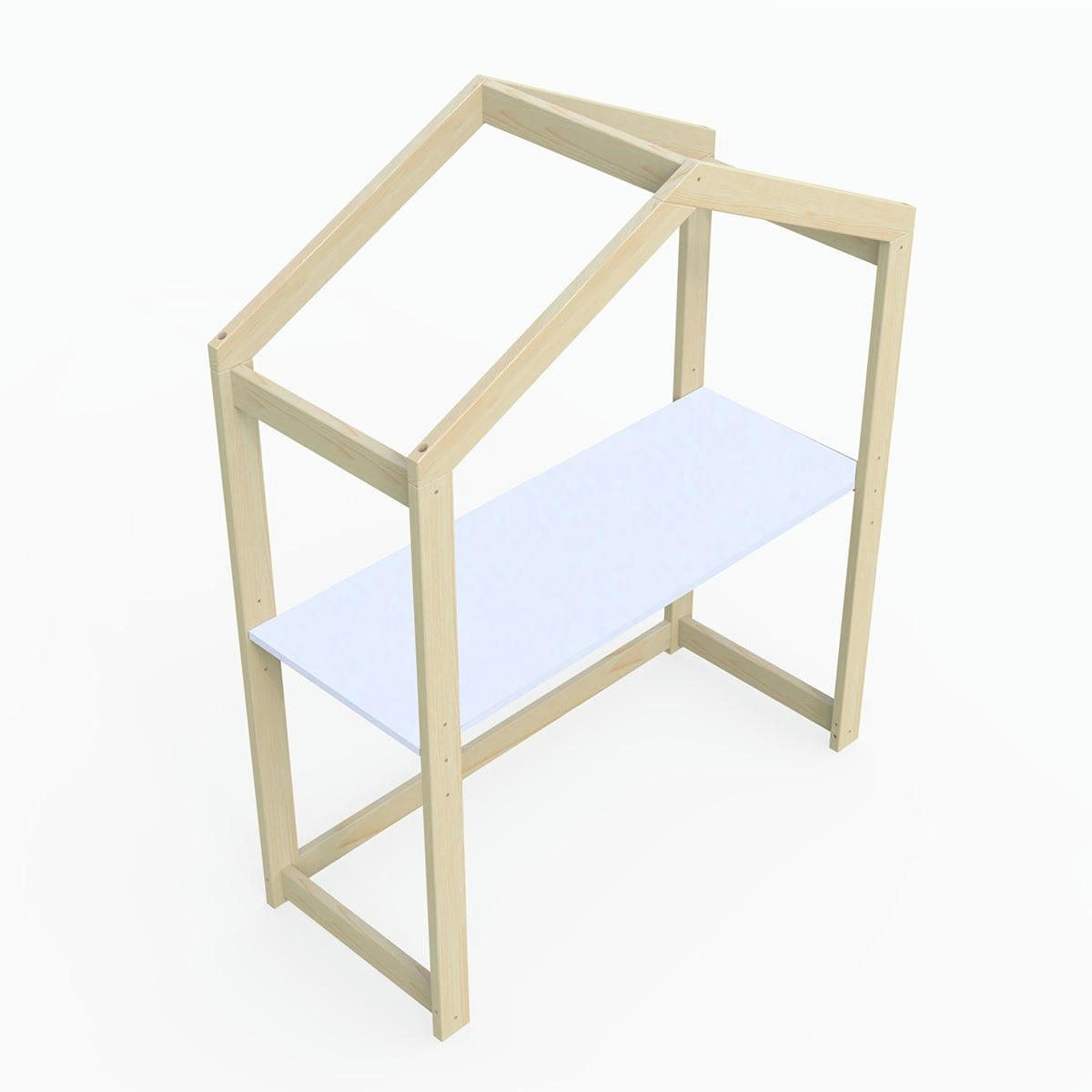 - Bureau cabane woody naturel et blanc