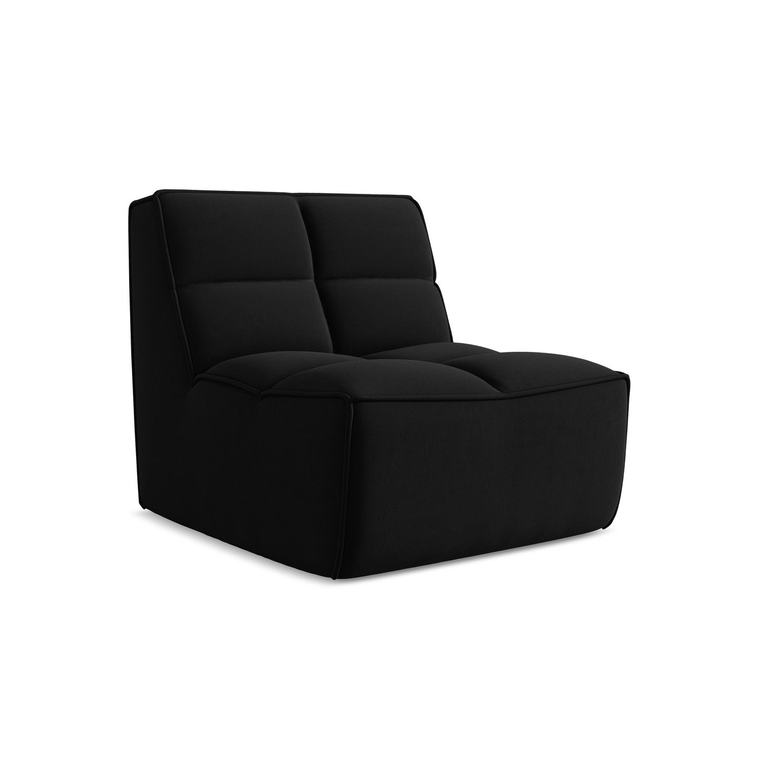 LaMiaSofa Bankmodule midden Belluno - velours - zwart - 80x93x75