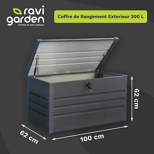 Coffre de jardin en métal Ravigarden 300 L