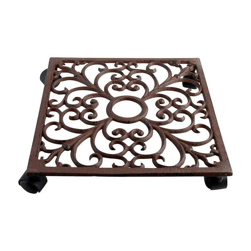 - Chariot de plantes carré en fonte