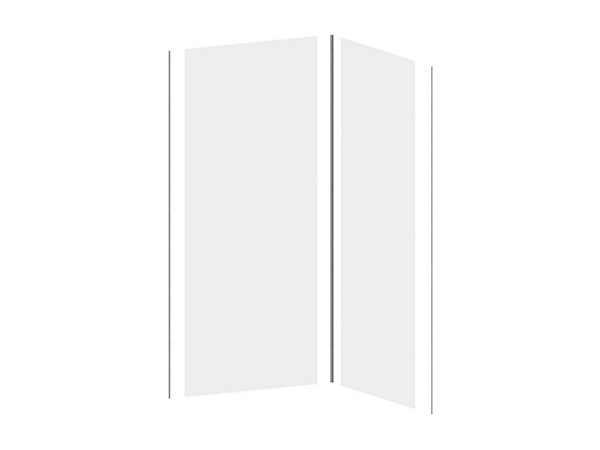 Lot de 2 panneaux muraux de douche blanc en aluminium avec profilés - L90 x L120 x H210 cm - ITZIAR