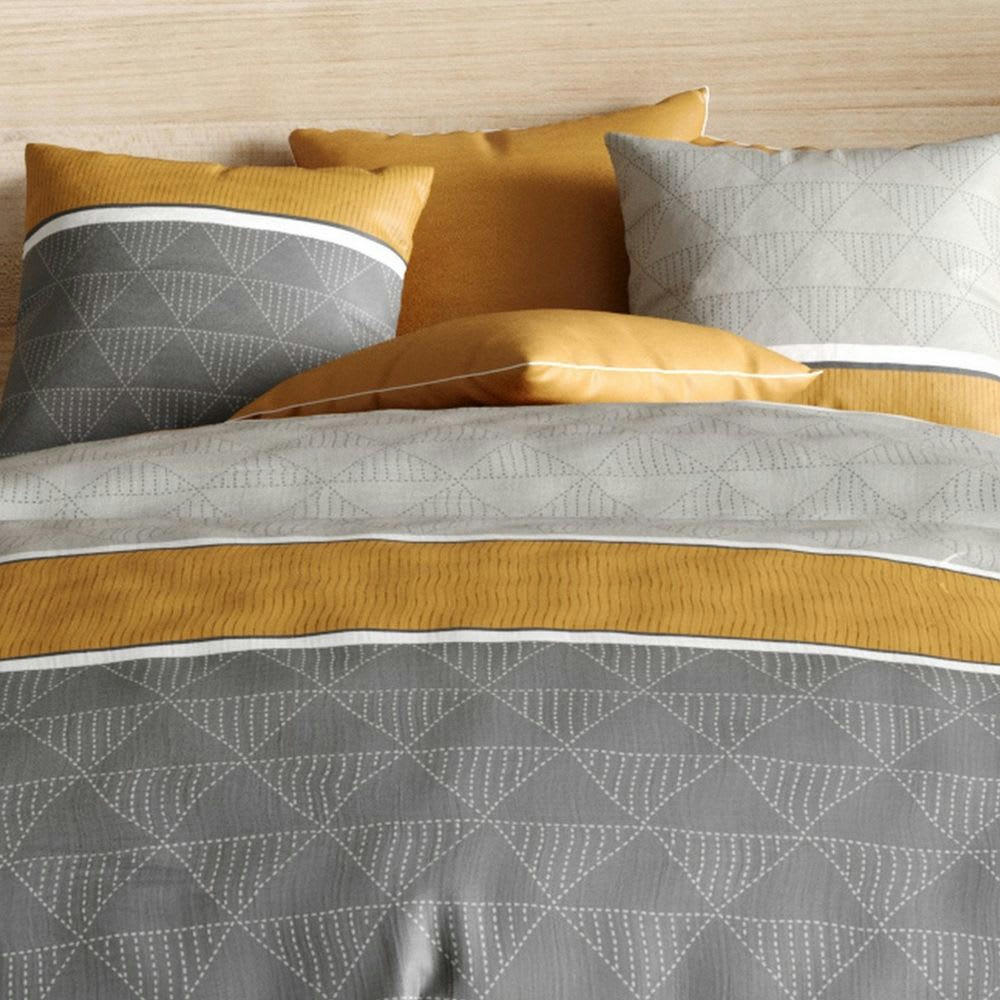 - Parure de lit 2 places coton à motifs 240x260 cm