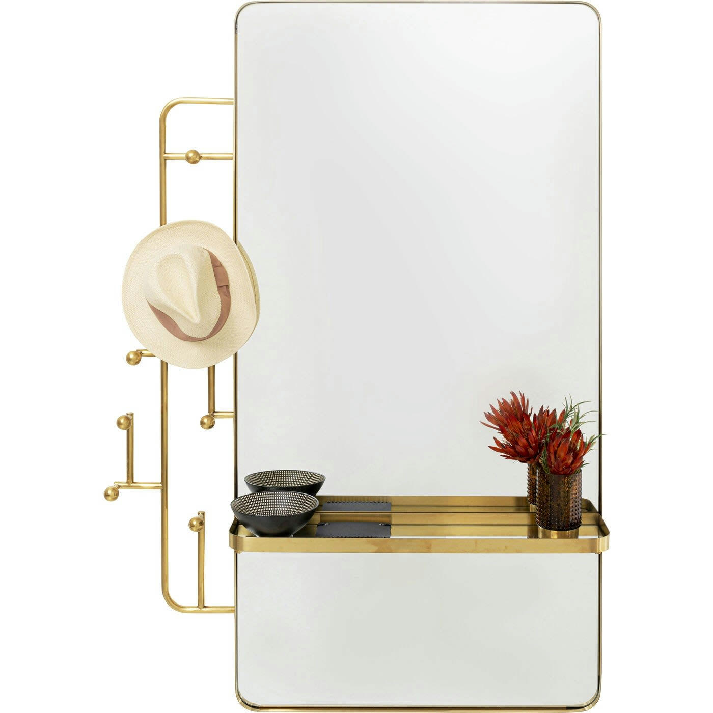 TRISTAN - Portemanteau miroir Tristan 150x76cm doré Kare Design