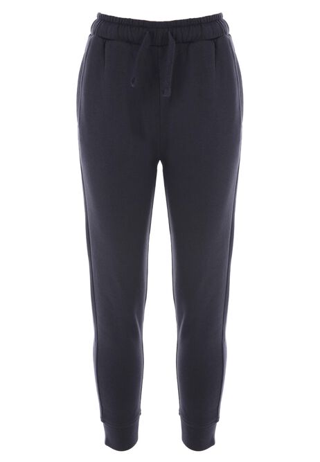 Older Boys Charcoal Plain Joggers