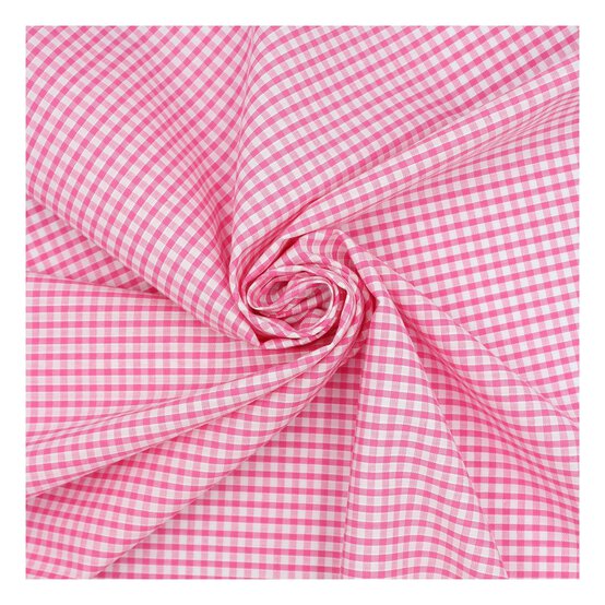 Pink 1/8 Gingham Fabric by the Metre