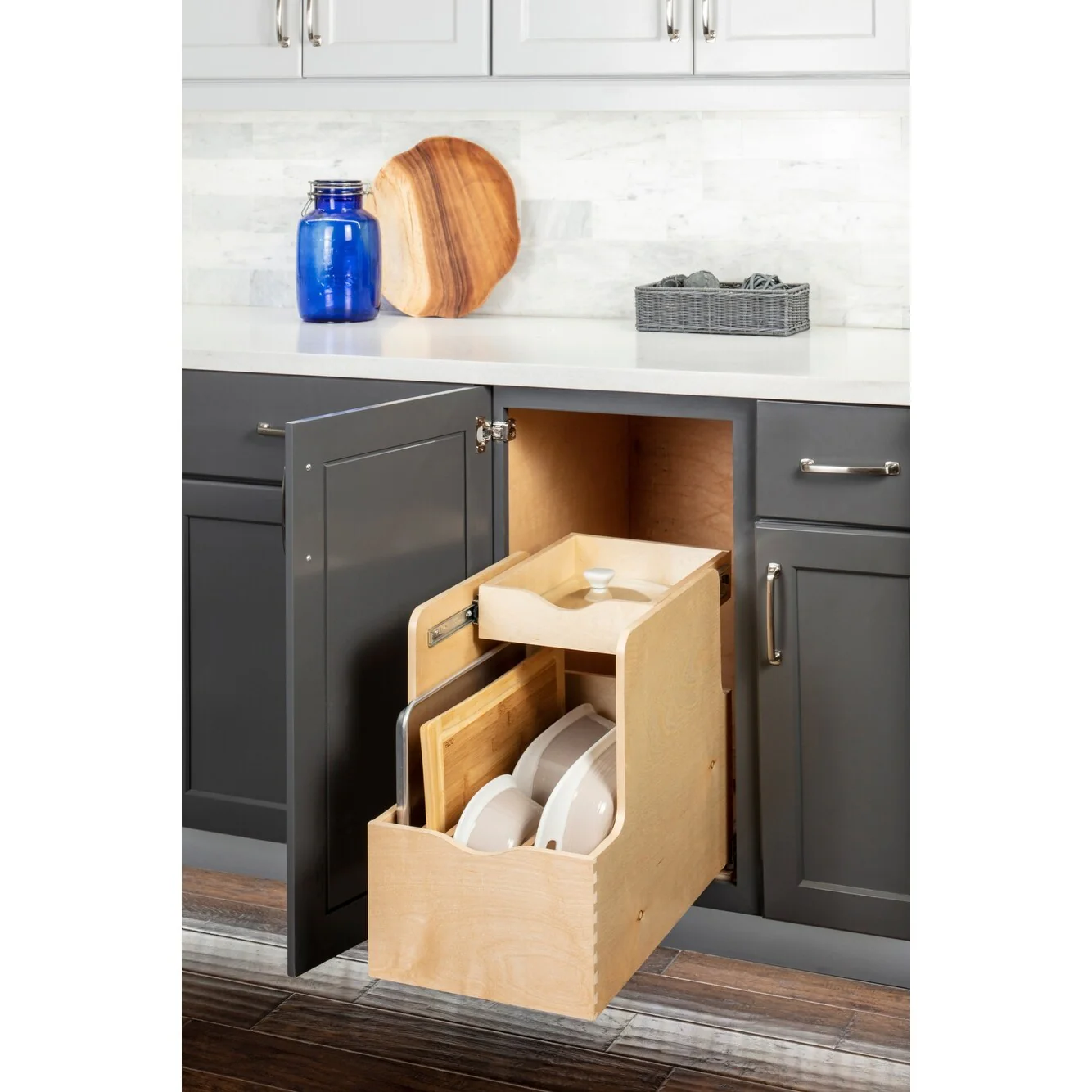 Hardware Resources ROCWD15 15 Wood Kitchen Cabinet Rollout Double