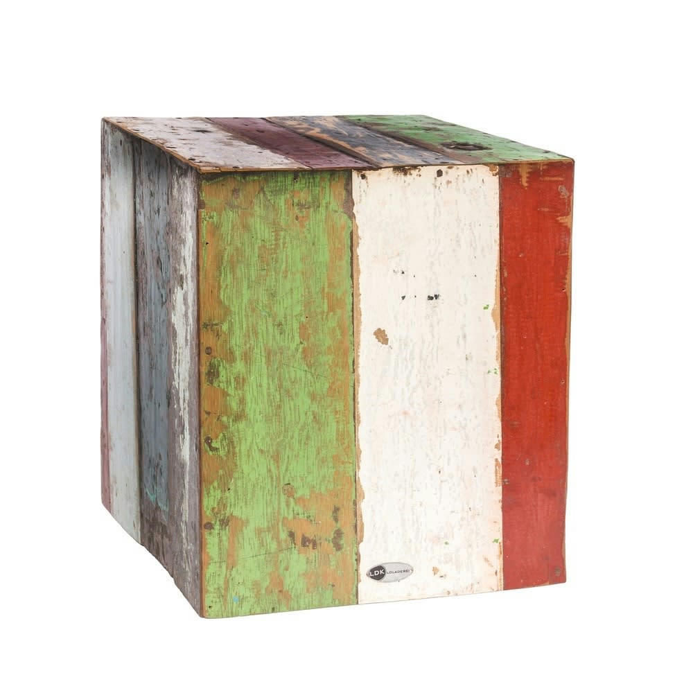 - Tabouret Calypso Teck Multicouleur 40 x 40 x 45 cm