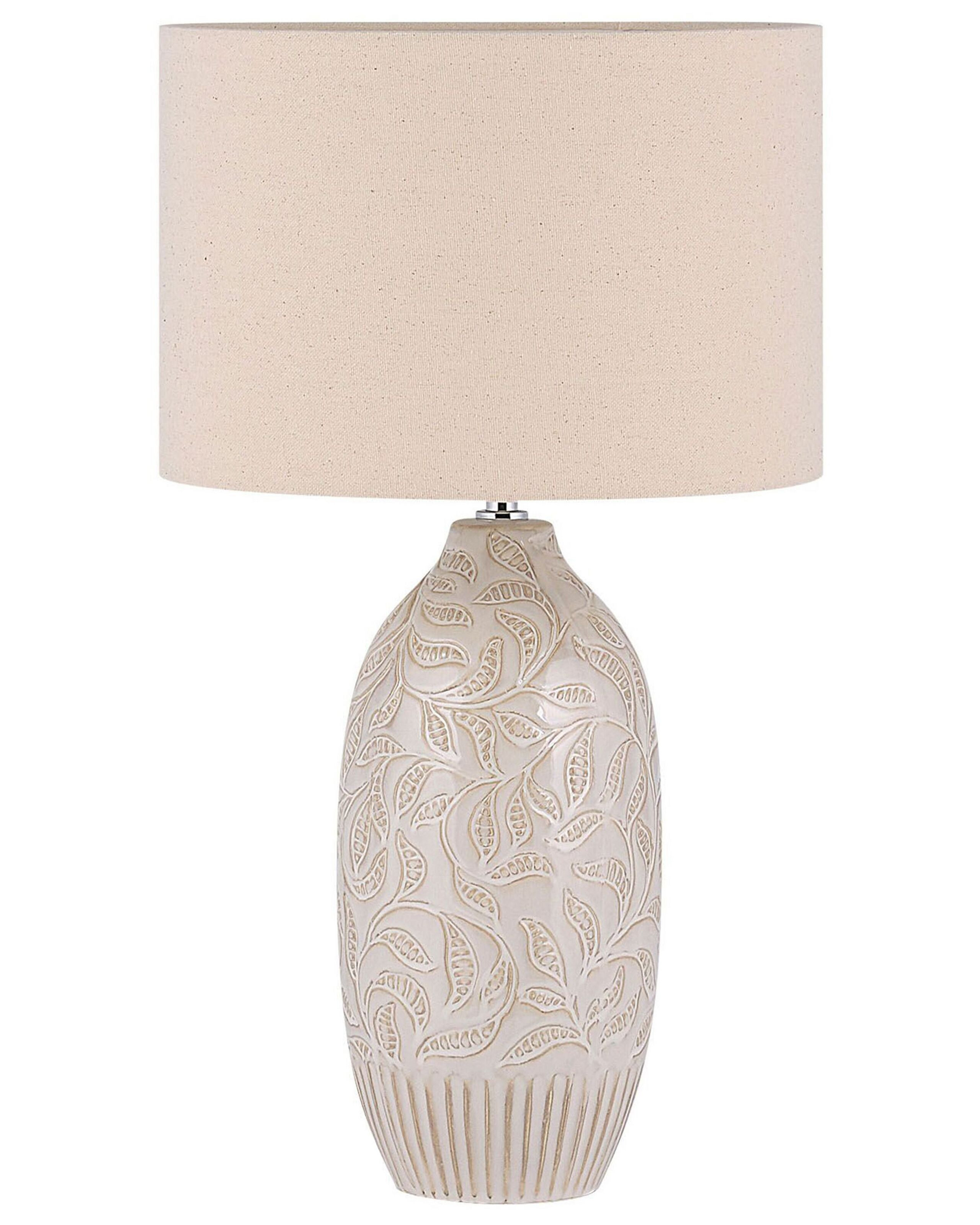 Lampa stołowa nocna wzory 57cm beżowa