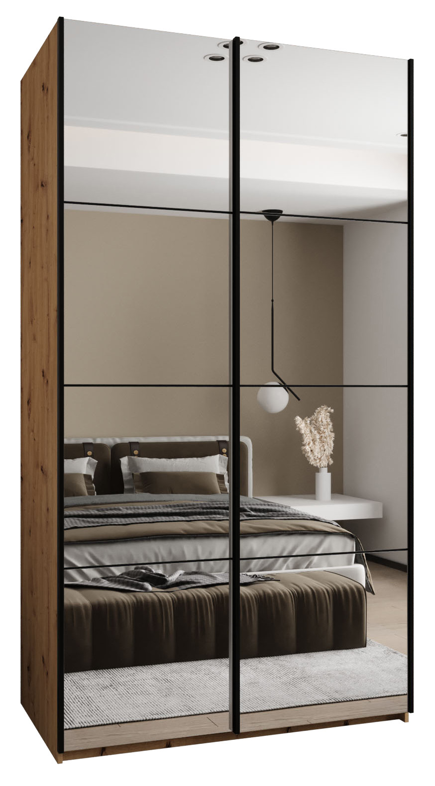 Szafa przesuwna 64 wysoka Lux 2 130 artisan czarny czarny