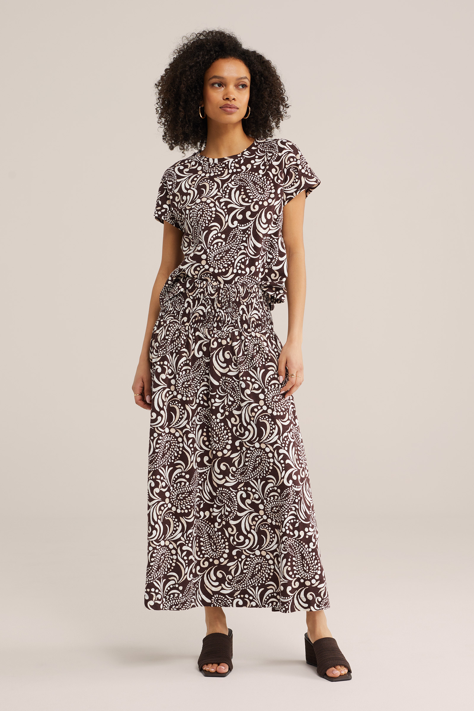 Dames midi rok met print