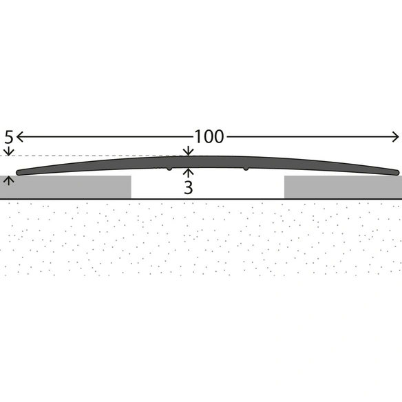 Übergangsprofil, BxH: 100 x 5 mm, ungelocht