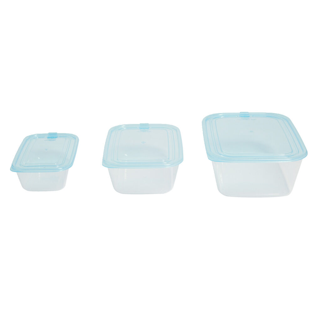 BoÎtes de conservation alimentaire x3 plastique 0.6/1.3/2.35L