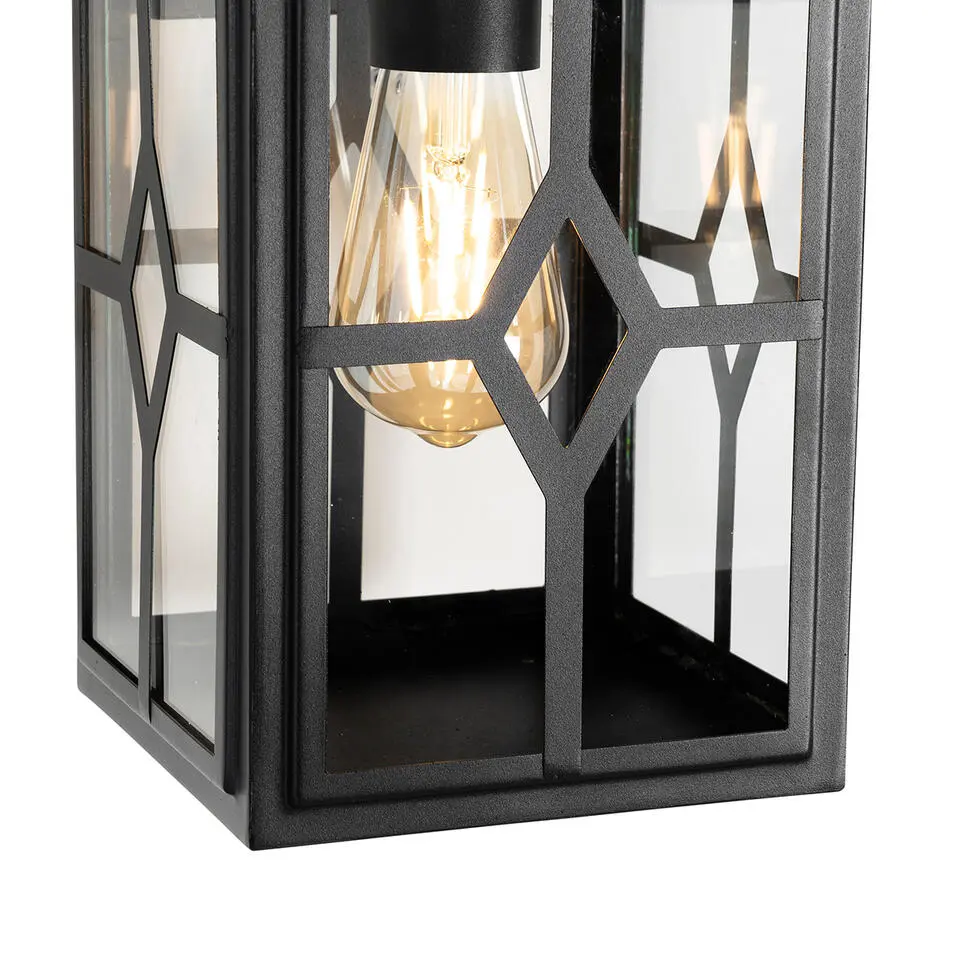 Qazqa wandlamp dover zwart e27