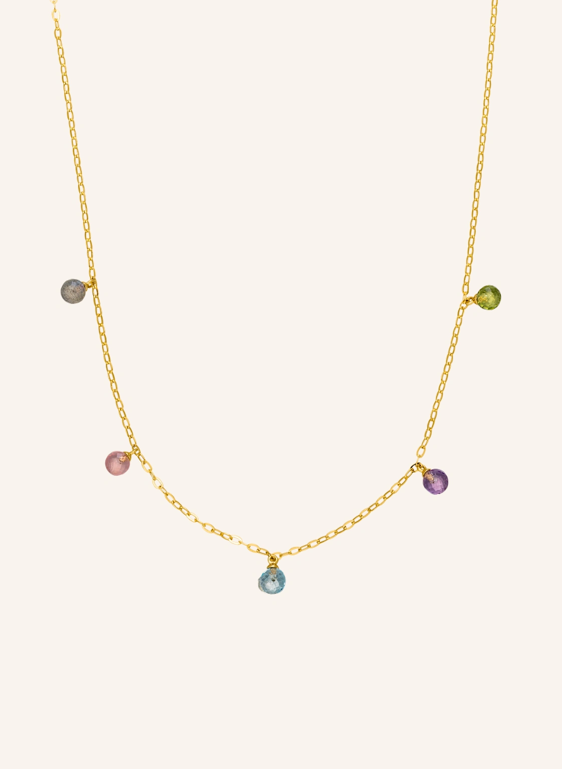 Leaf Halskette SWEET GEMS aus 14 Karat Gelbgold