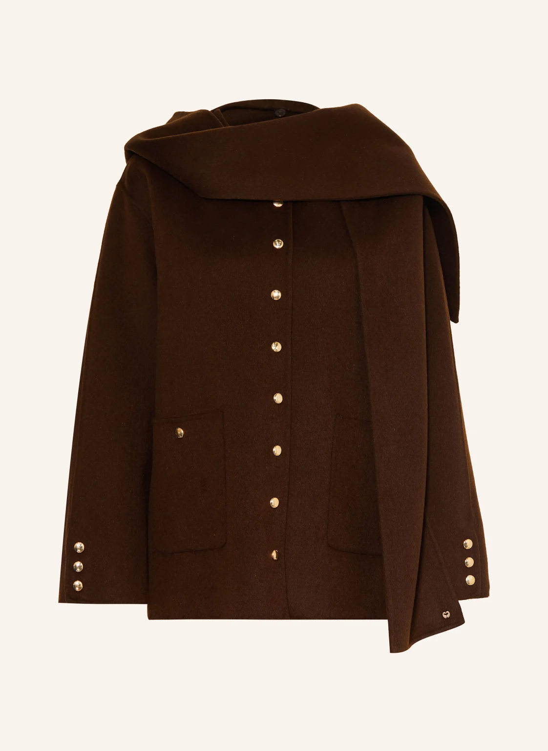 maje Kastenjacke mit abnehmbarem Schal