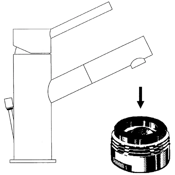 Mischdüse, Messing, braun, M18
