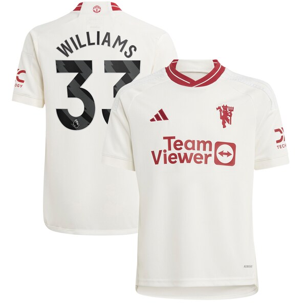 Brandon Williams Manchester United adidas Youth 2023/24 Third Replica Player Jersey - White