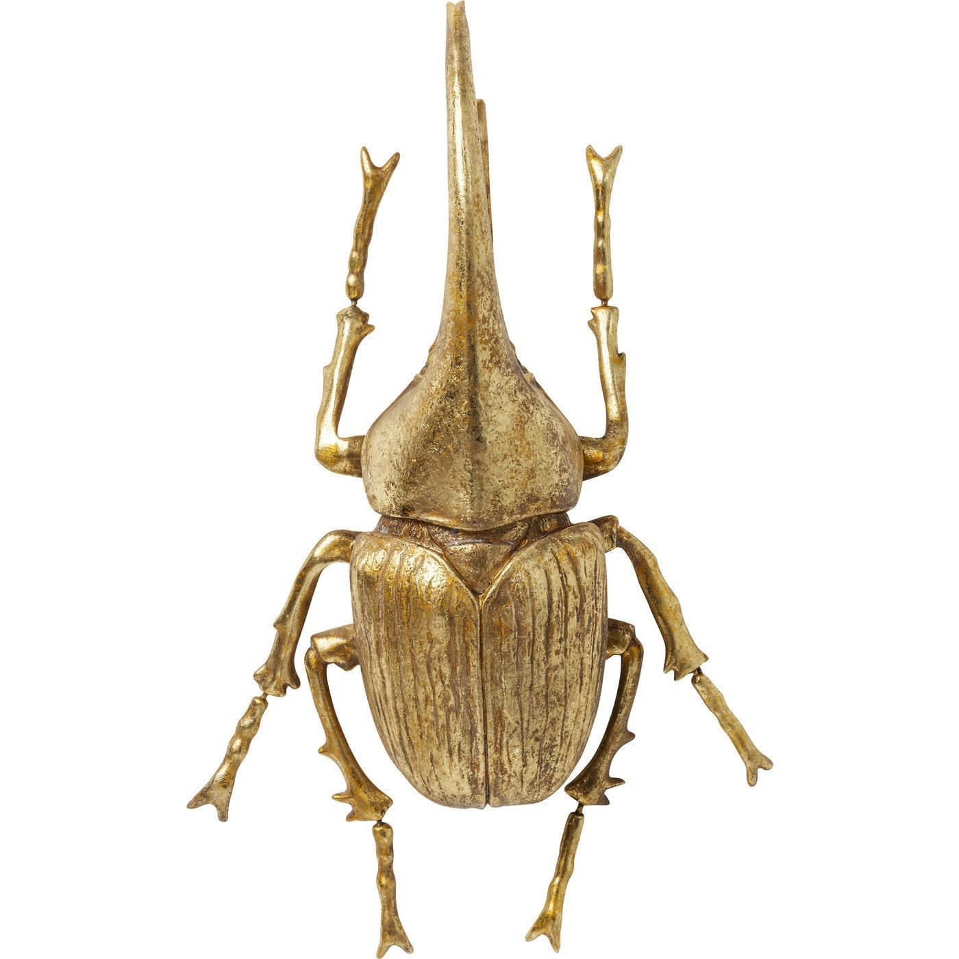 BEETLE - Déco murale insecte scarabée Hercule en polyrésine dorée H41