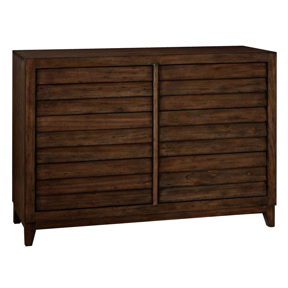 Compass Brown Wood and Metal 6-drawer Double Dresser