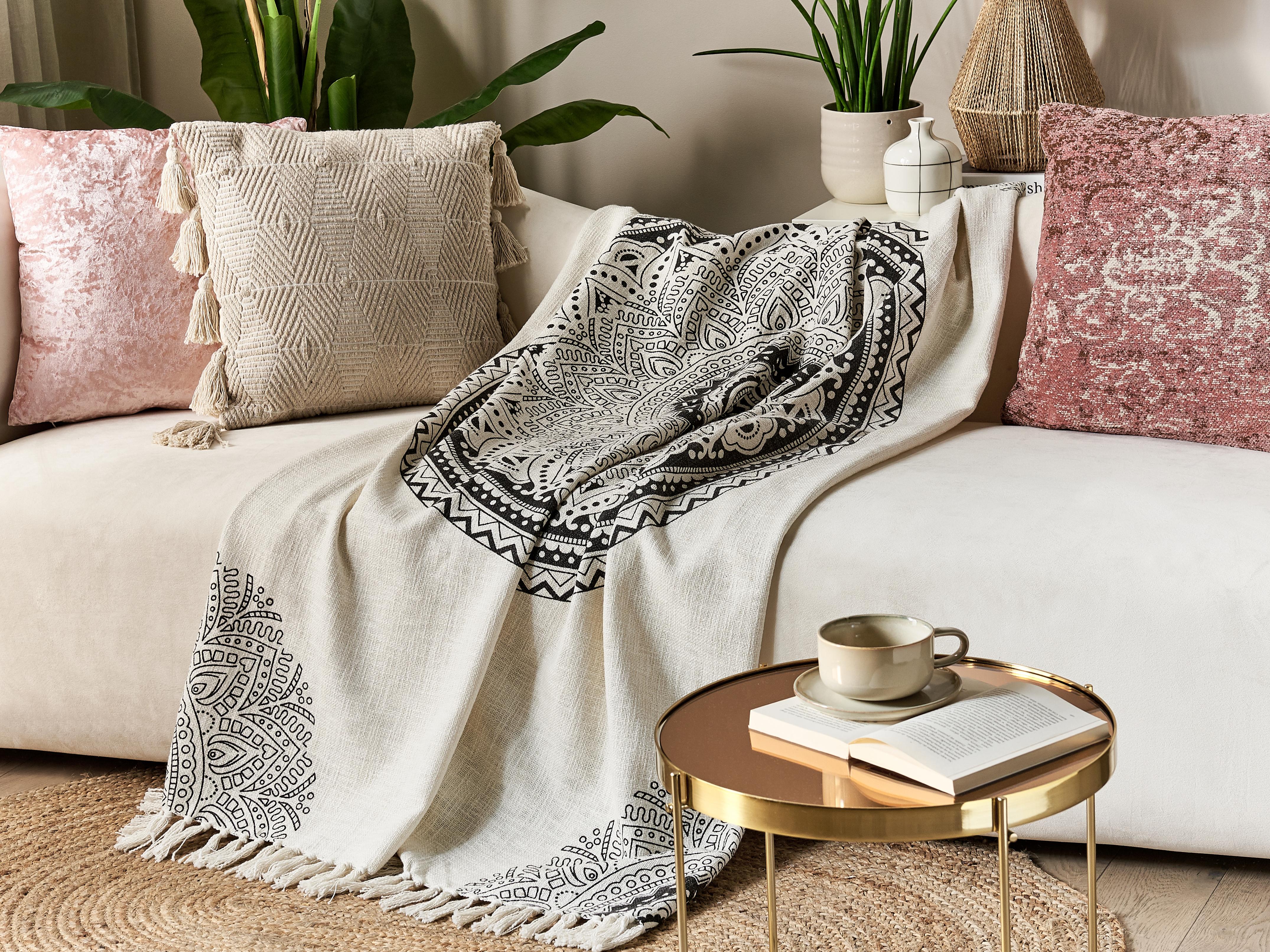 Blanket BERHAMPORE Cotton 130 x 180 cm Beige