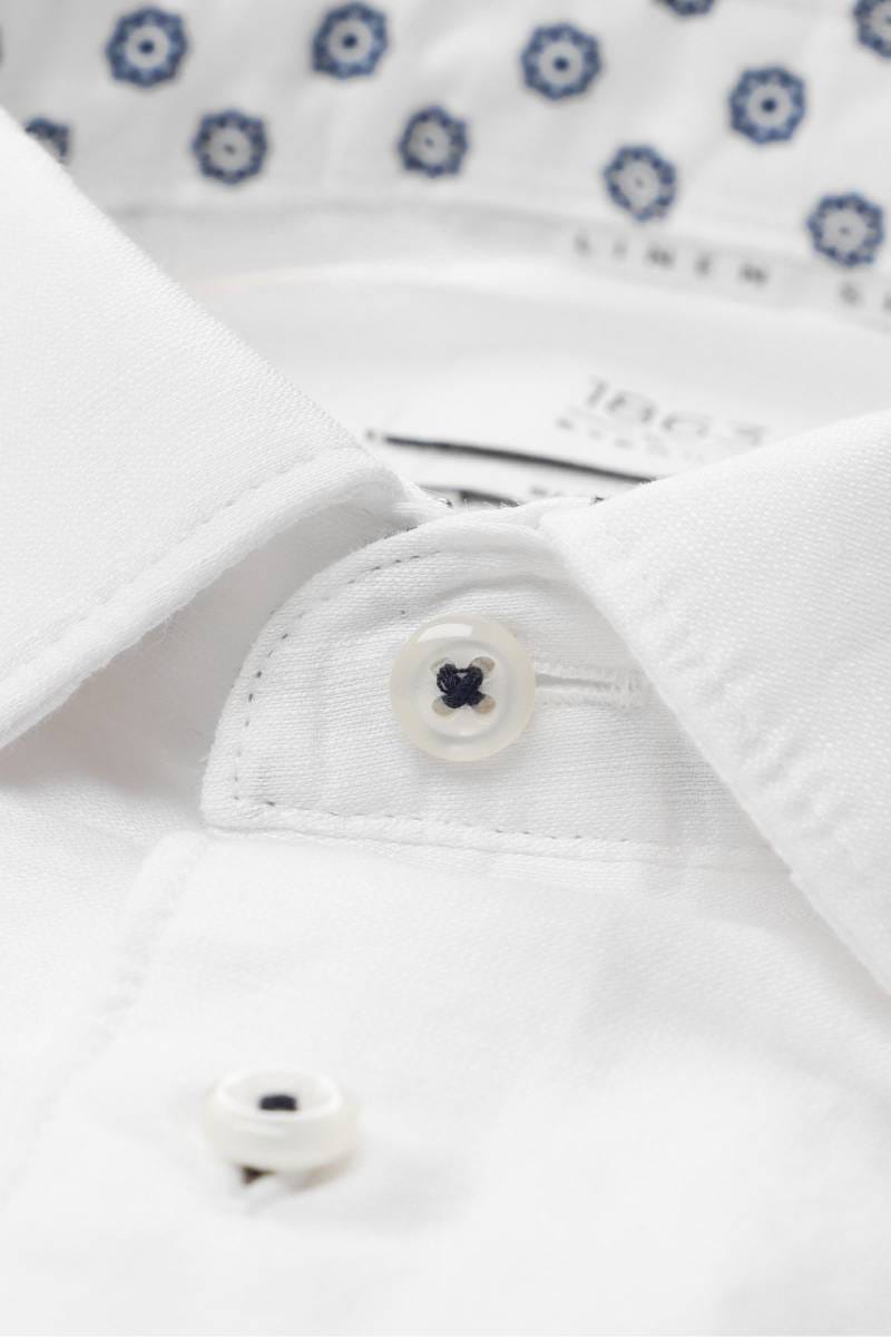 ETERNA 1863 Slim Fit Leinenhemd weiss, Einfarbig