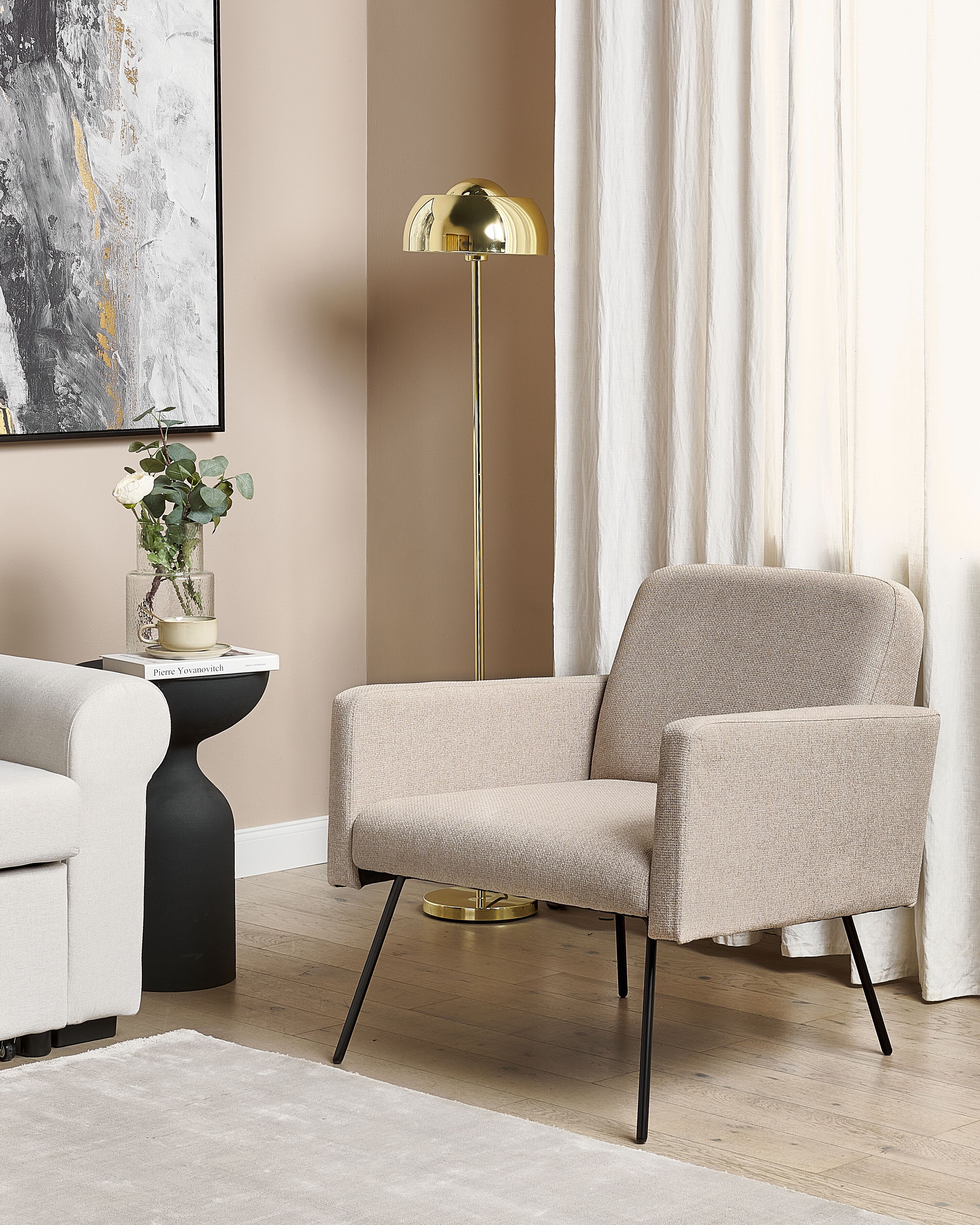 Armchair NARKEN Fabric Beige
