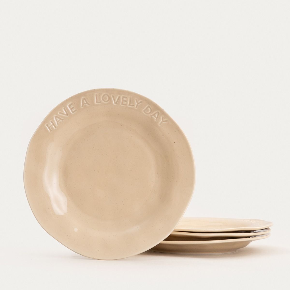 Zestaw talerzy ISERNIA deserowych beżowych 4 szt