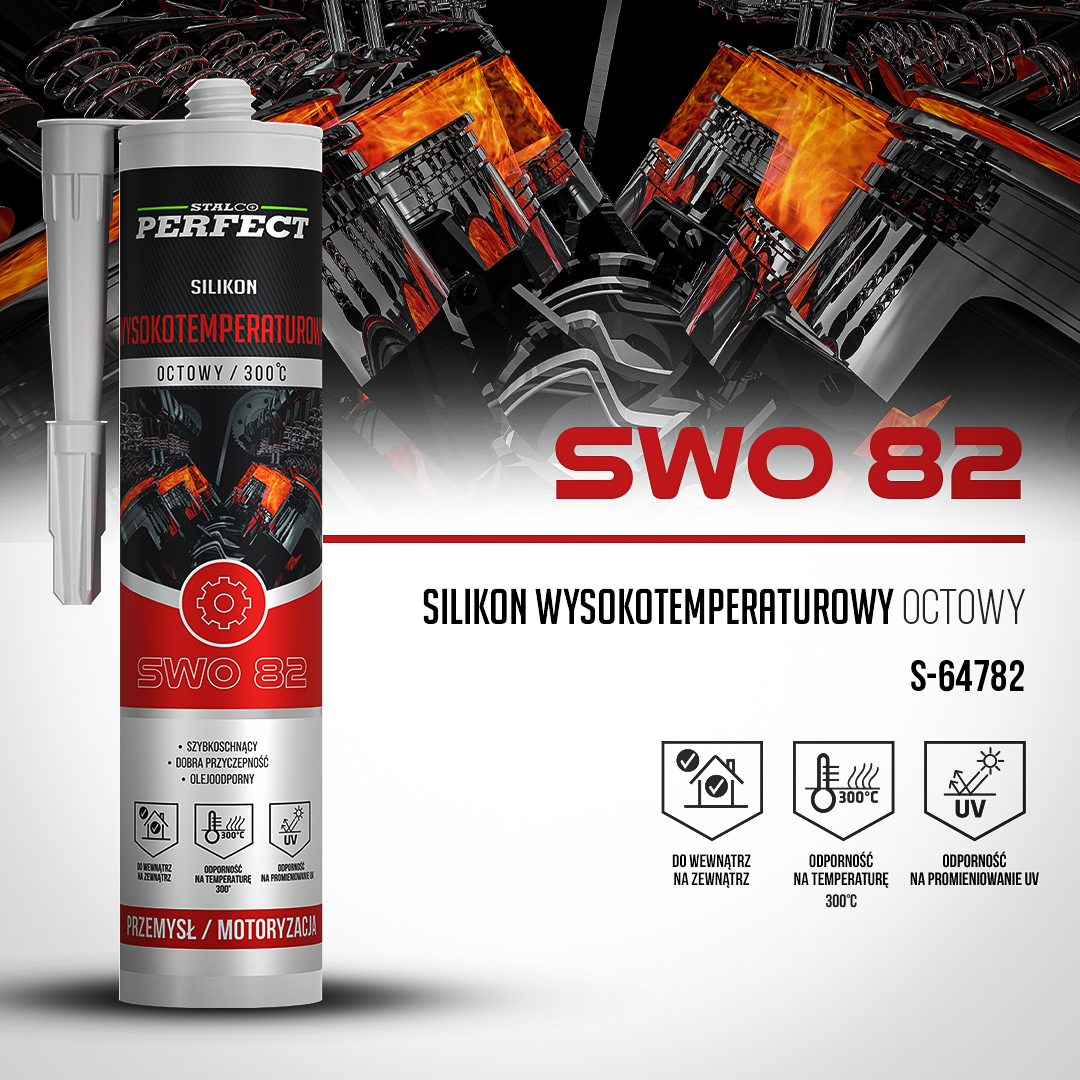 Silikon wysokotemperaturowy 300°C czerwony STALCO PERFECT S-64782
