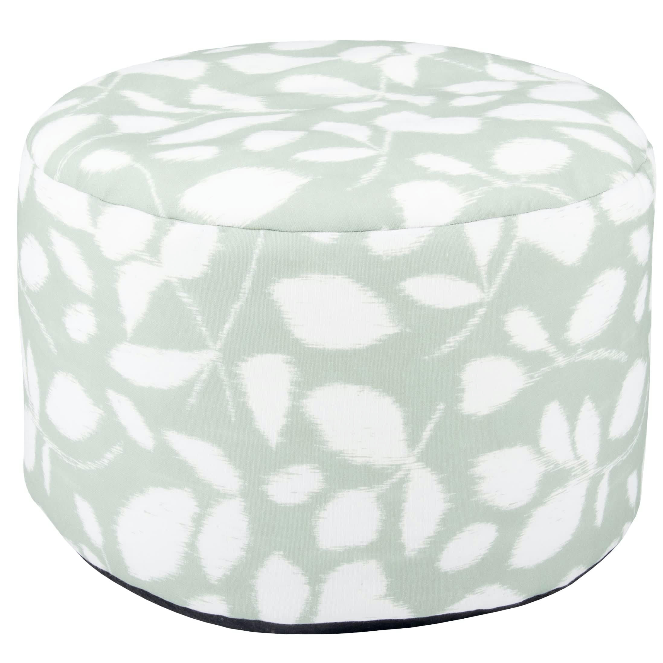ROMMY - Pouf vert et blanc en coton