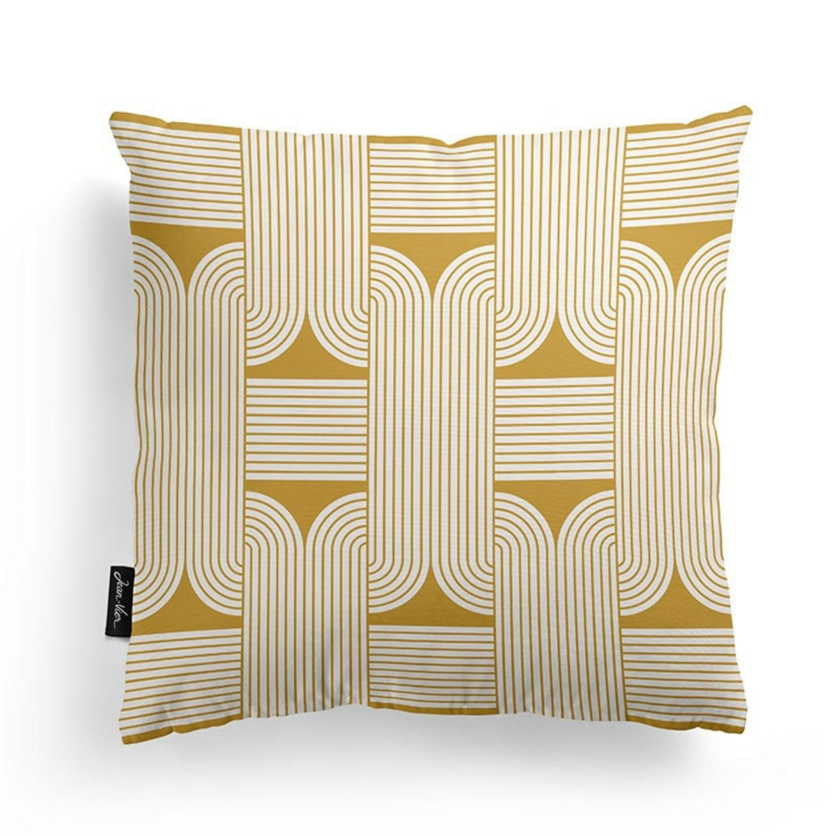 - Housse de coussin coton jaune Katea 40x40 cm