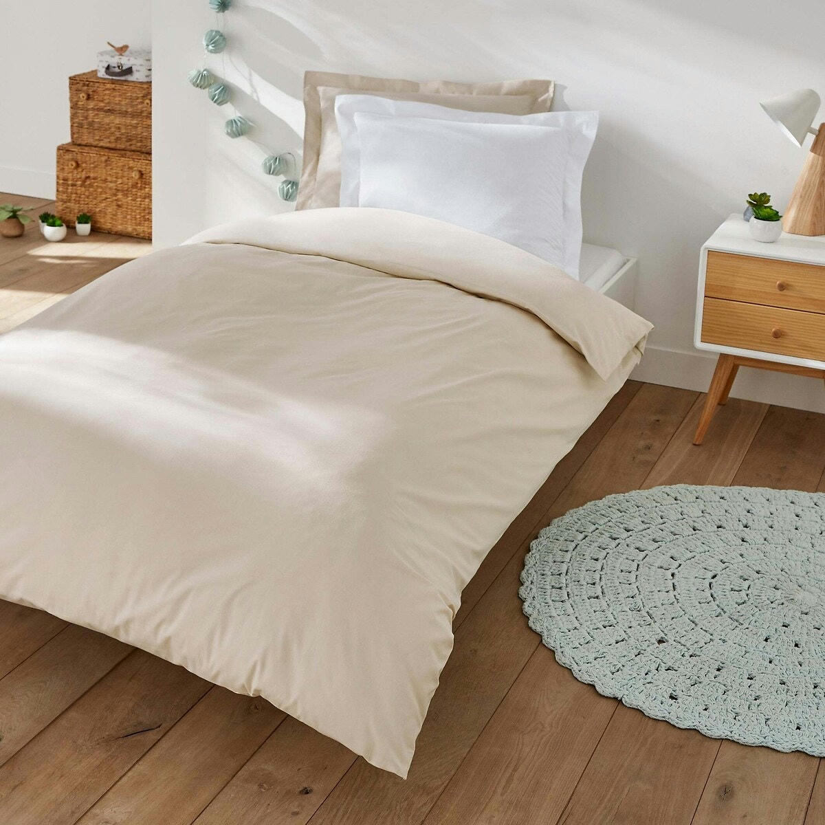 Taie d'oreiller enfant unie coton bio, Scenario