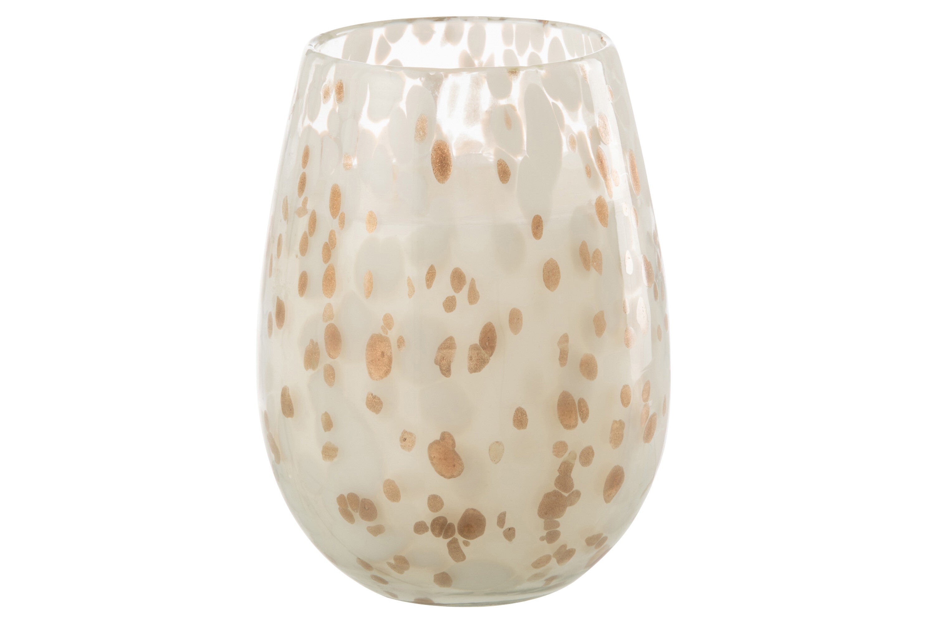 J-Line geurkaars Mia - Osmanthus & Suede - glas - wit - large - 230U