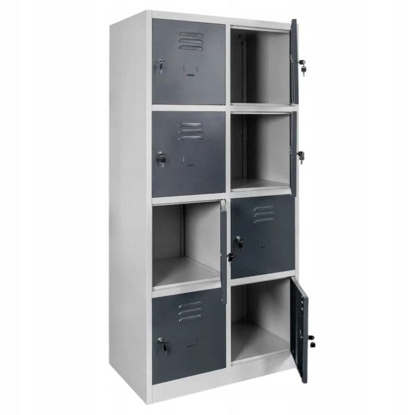 Szafka Metalowa Socjalna Skrytkowa BHP 180x80x50cm Grafit/Szary Mega-M
