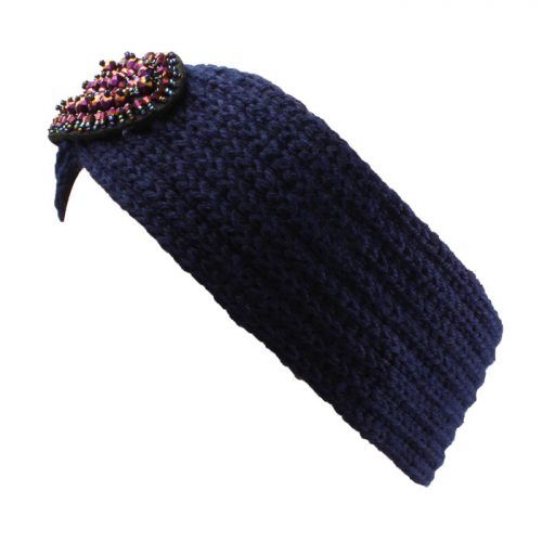 SVNX Knit Headband With Purple Jewel