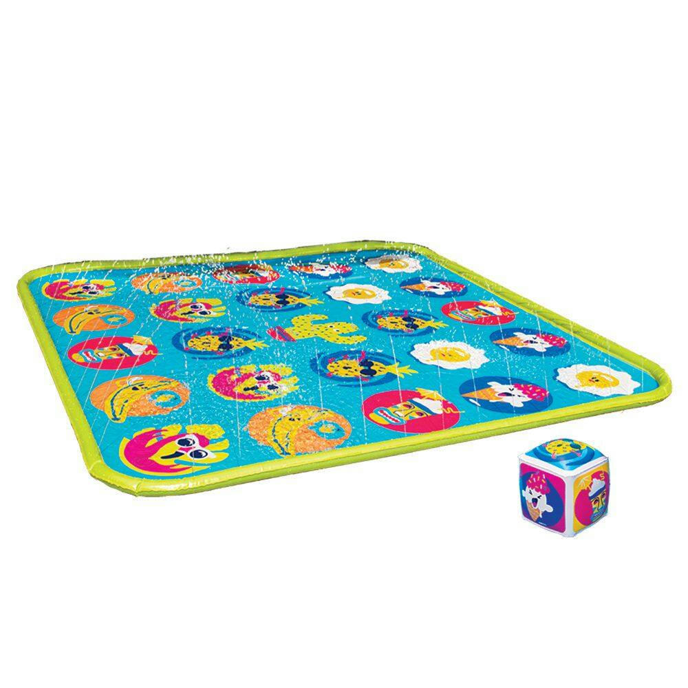 Banzai Kids' Twist N' Turn Challenge Splash Pad Sprinkler Water Game w/ Mat & Dice Age 8+
