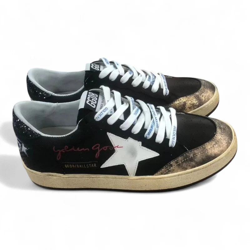 Black canvas Ball Star sneakers with platinum-colored star