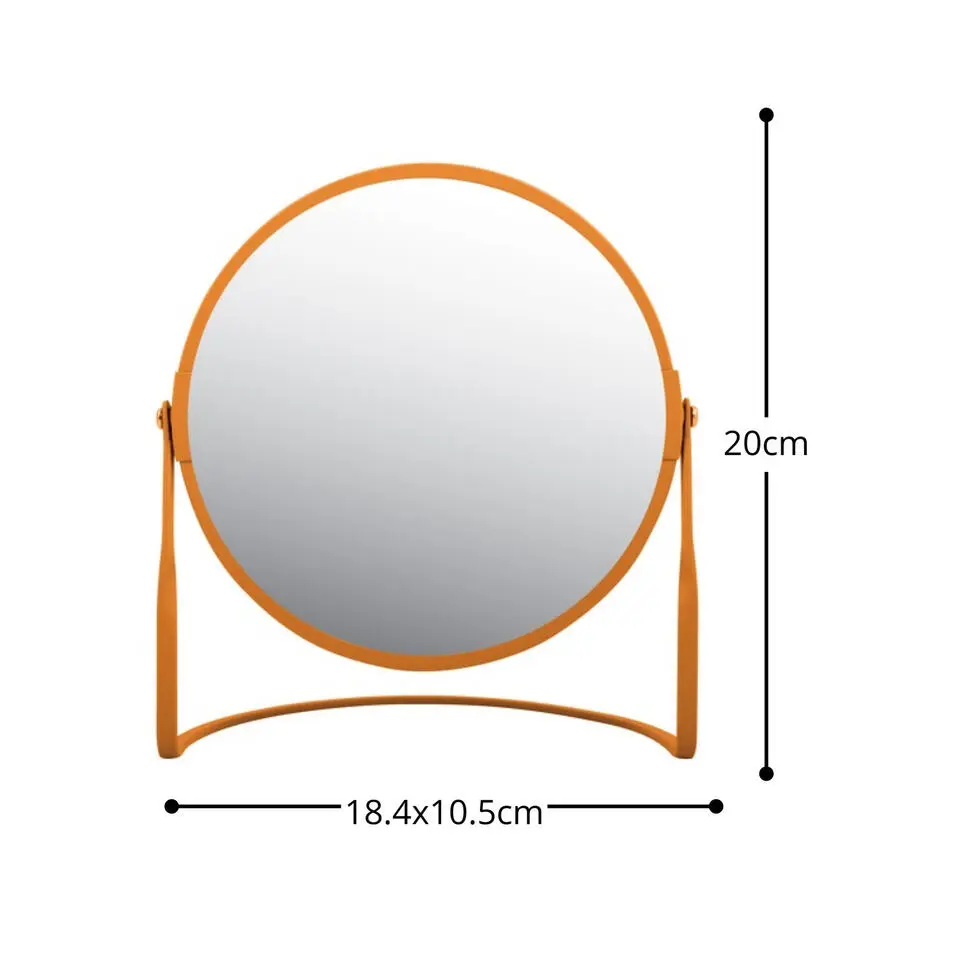 Make-up spiegel Cannes - 5x zoom - metaal - 18 x 20 cm - oranje