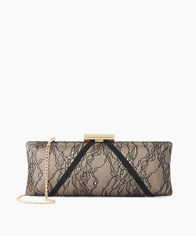 Becoming Black - Lace Chain-Strap Clutch Bag