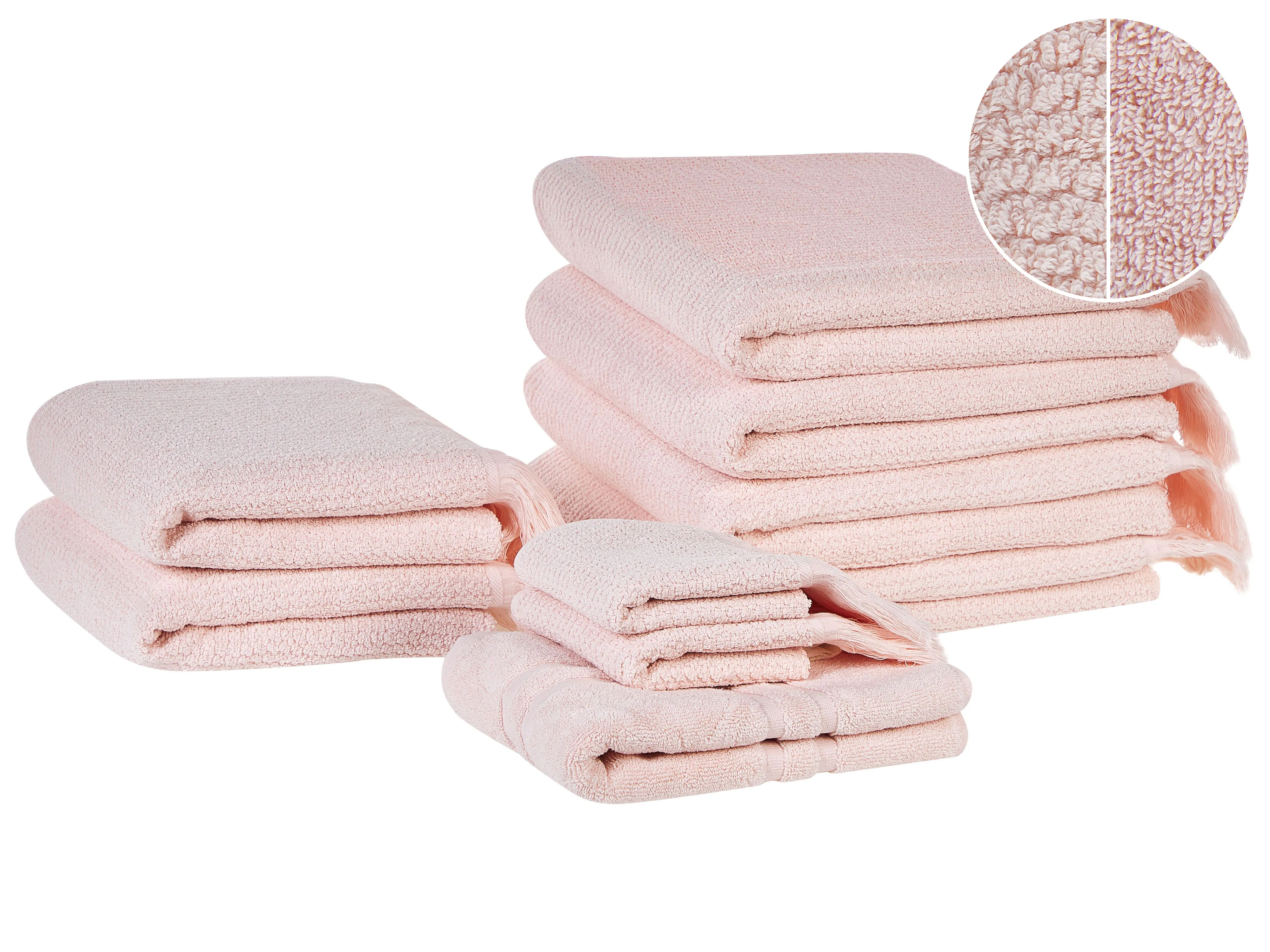 Set of 2 Towels ATIU Terry Cotton Pastel Pink