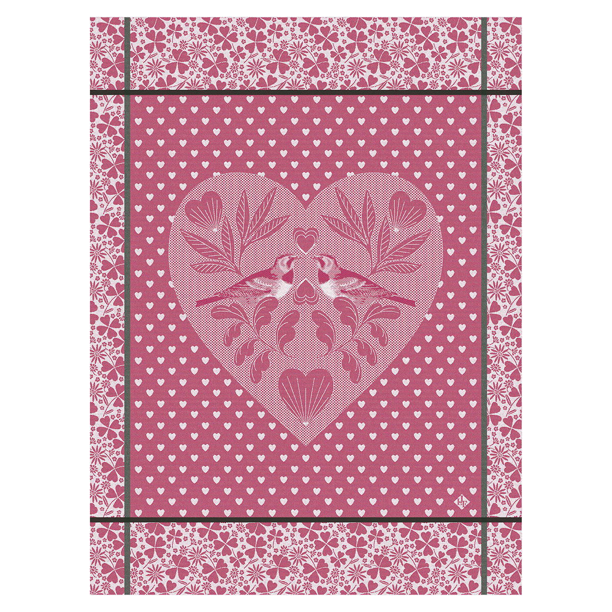 AMOUR - Torchon en coton pivoine 60 x 80