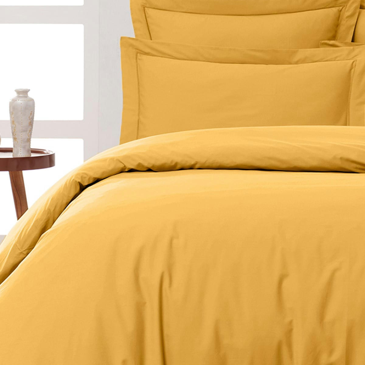 SOFT PERCALE - Housse de couette en percale coton  safran 260x240 cm