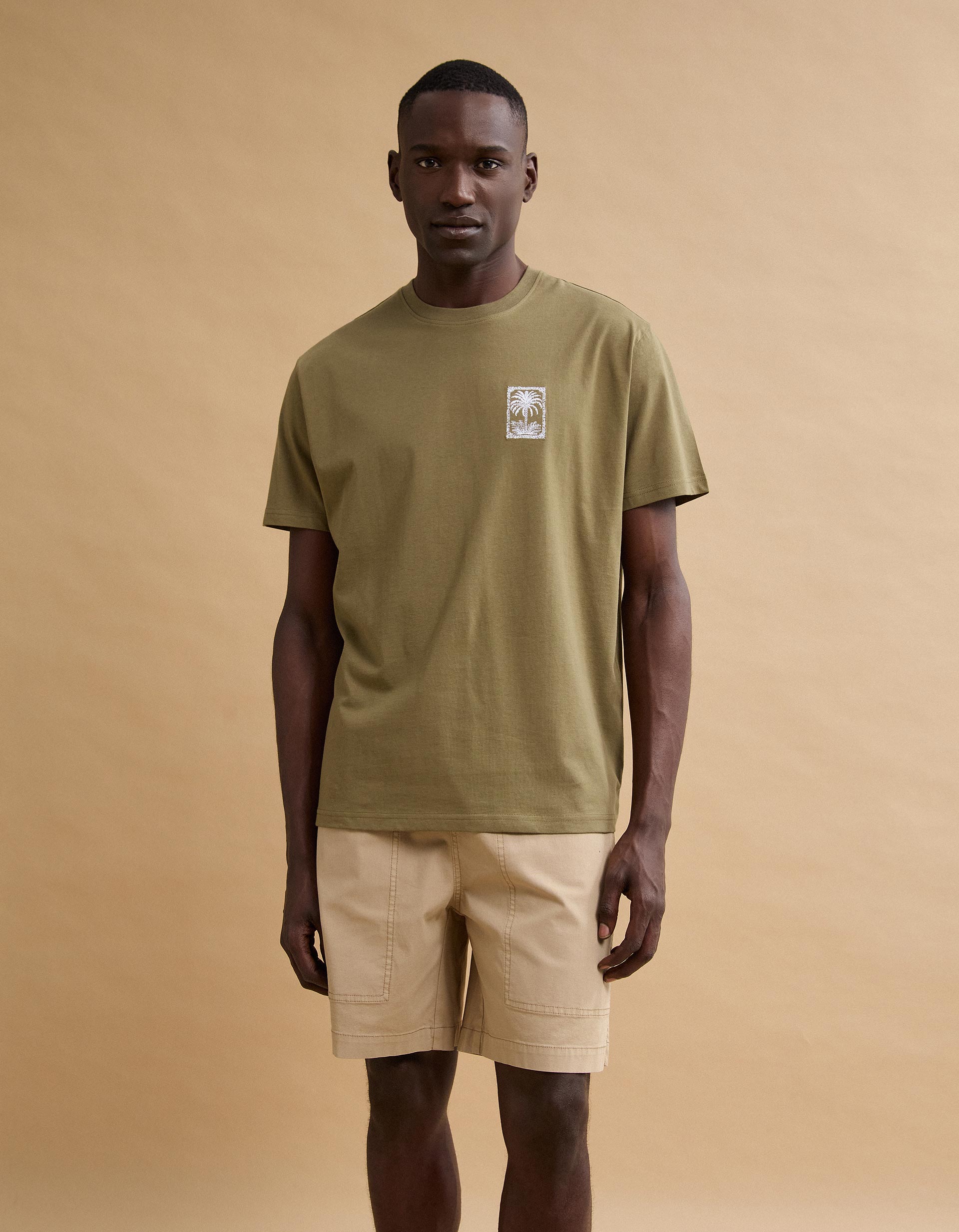 T-shirt Jersey Estampada, Homem, Verde Escuro