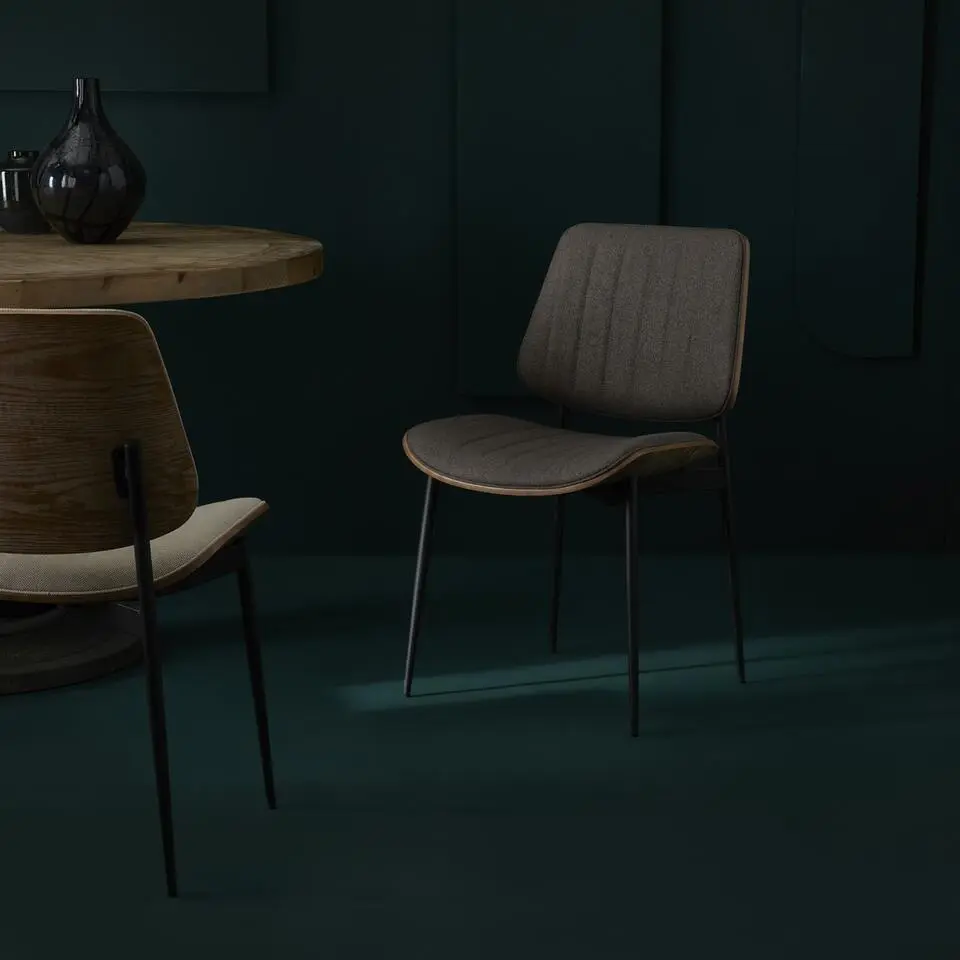 Signature - GISELLE Set van 2 stoelen - Taupe - 56x48,5x82,5 cm