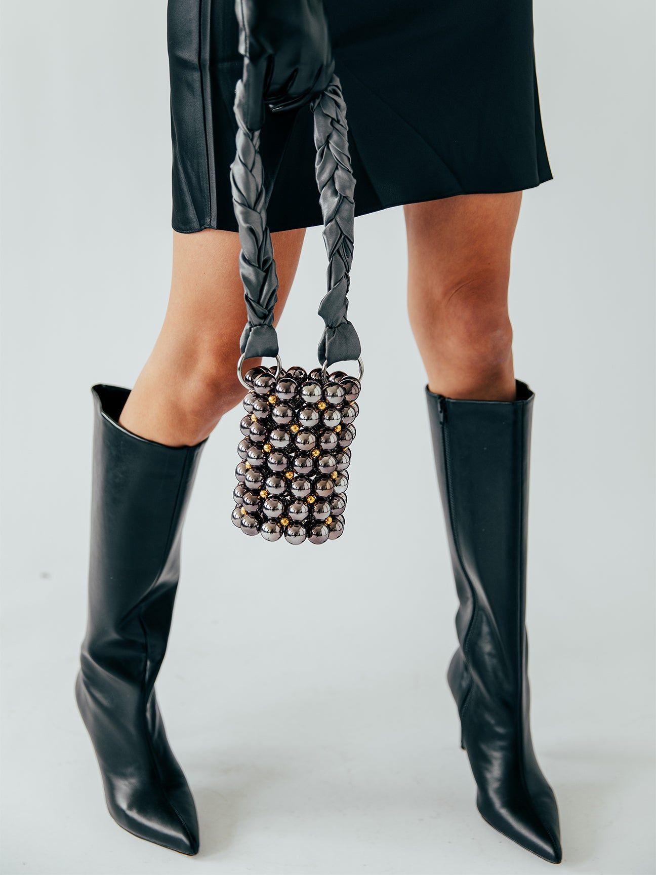 SVNX Faux Pearl Bag With Braided Satin Handle