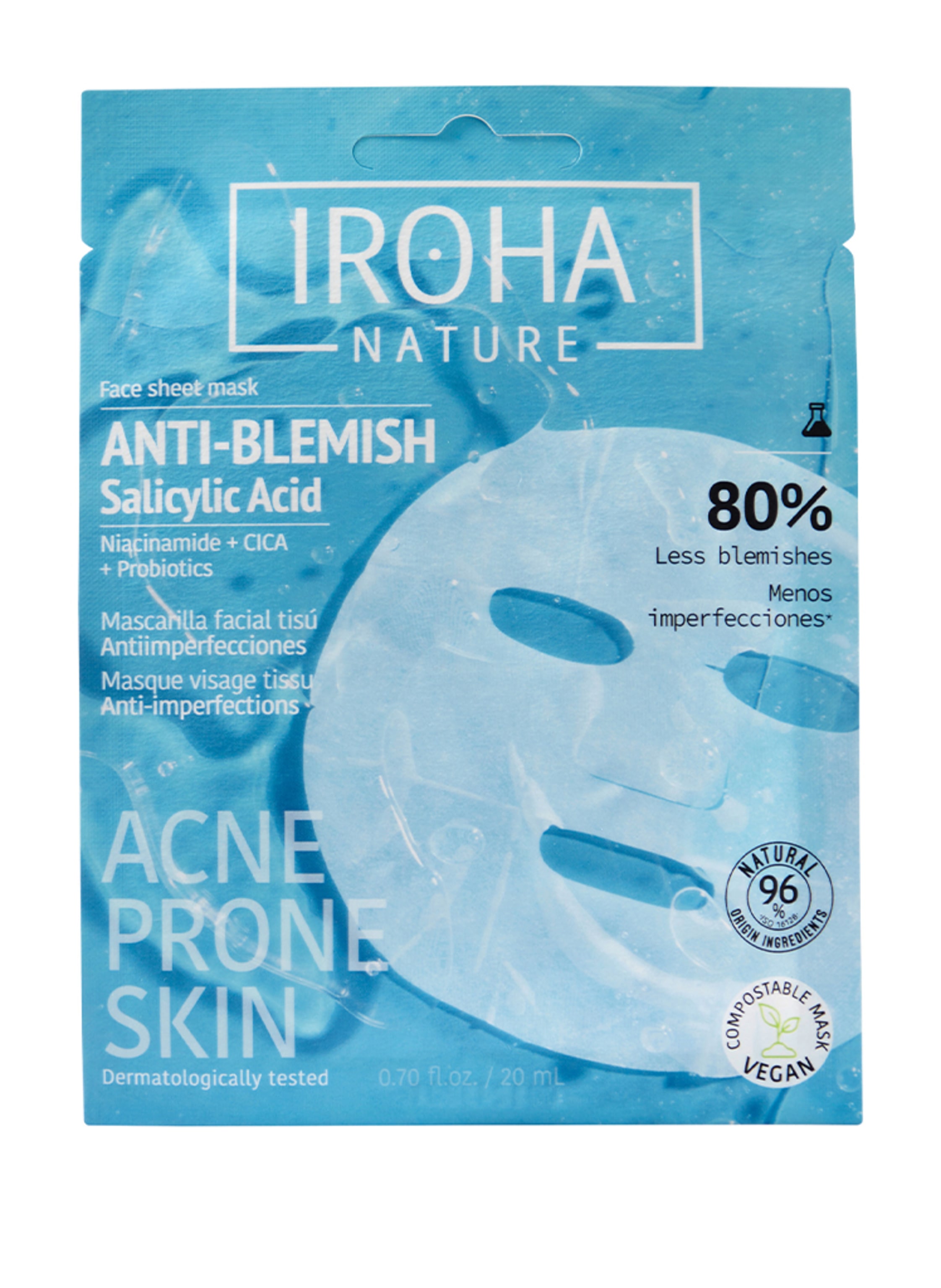 IROHA ANTI BLEMISH FACE SHEET MASK