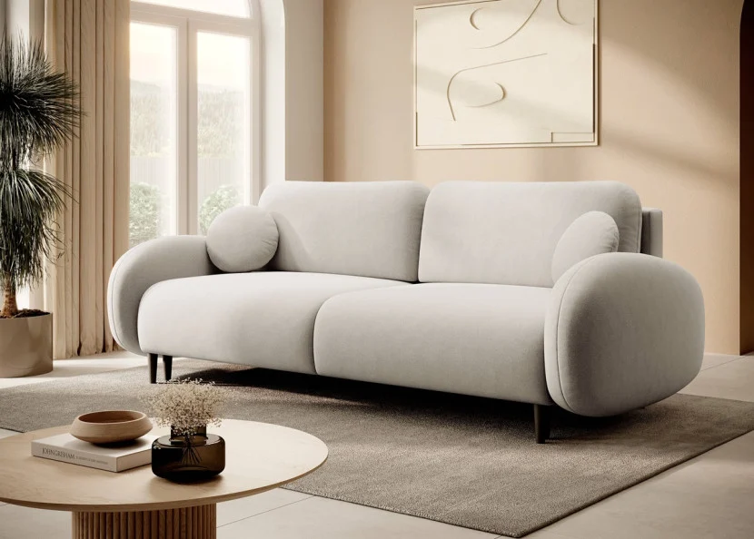 Nowoczesna sofa z funkcją spania SOFTI Kremowy