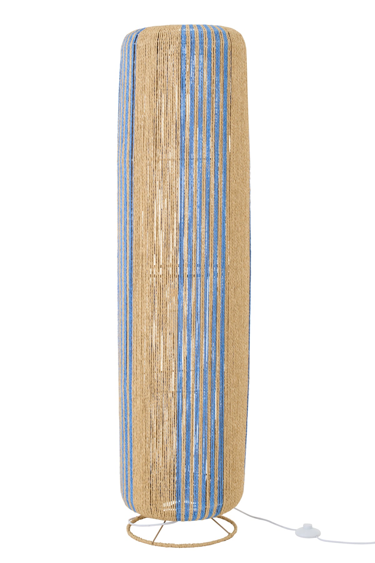 J-Line lamp Touw Cilinder - metaal - blauw/naturel - large