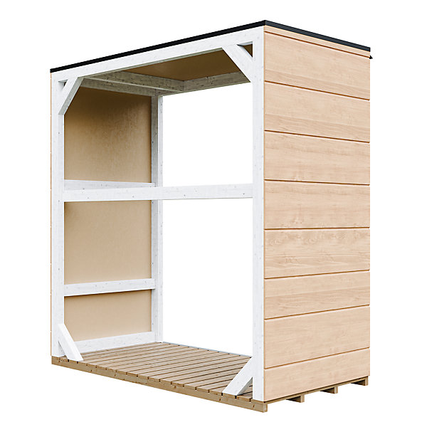 Abri à bûches extérieur 1,14 m² - 75 x 153 x H159 cm - M980-1-HARVEST HONEY - Timbela